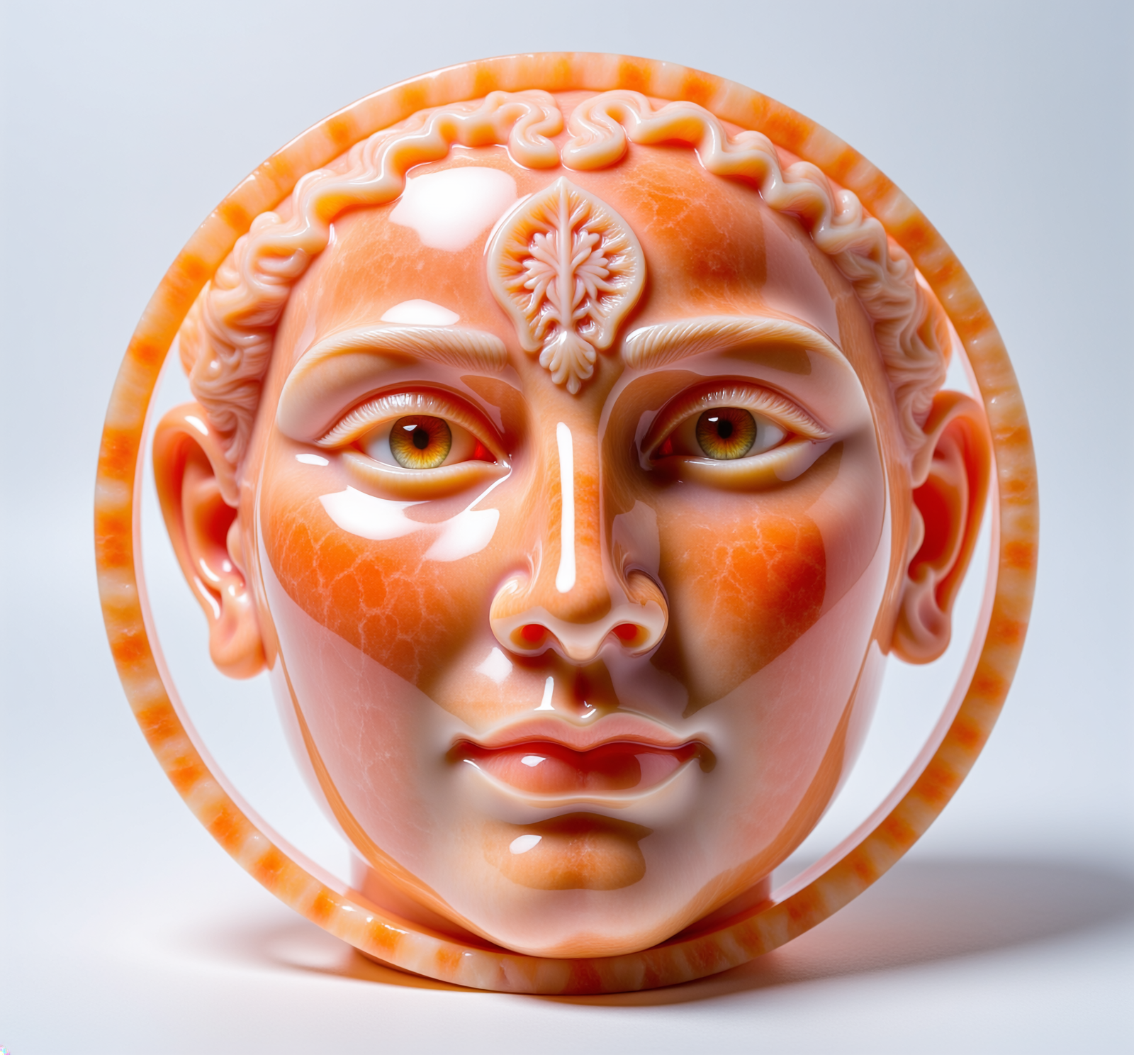 Firefly_coral sculpture of THE FACE, caustic light patterns, whi 634131